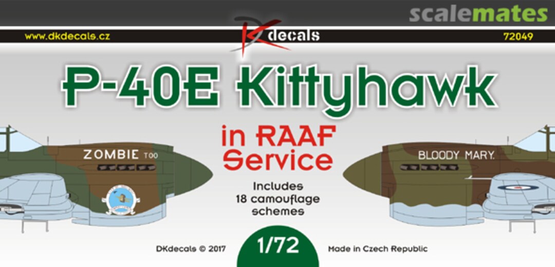 Boxart P-40E Kittyhawk 72049 DK Decals