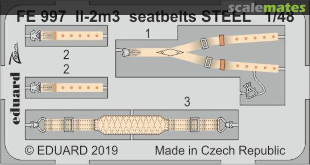 Boxart IL-2 M3 seatbelts STEEL FE997 Eduard