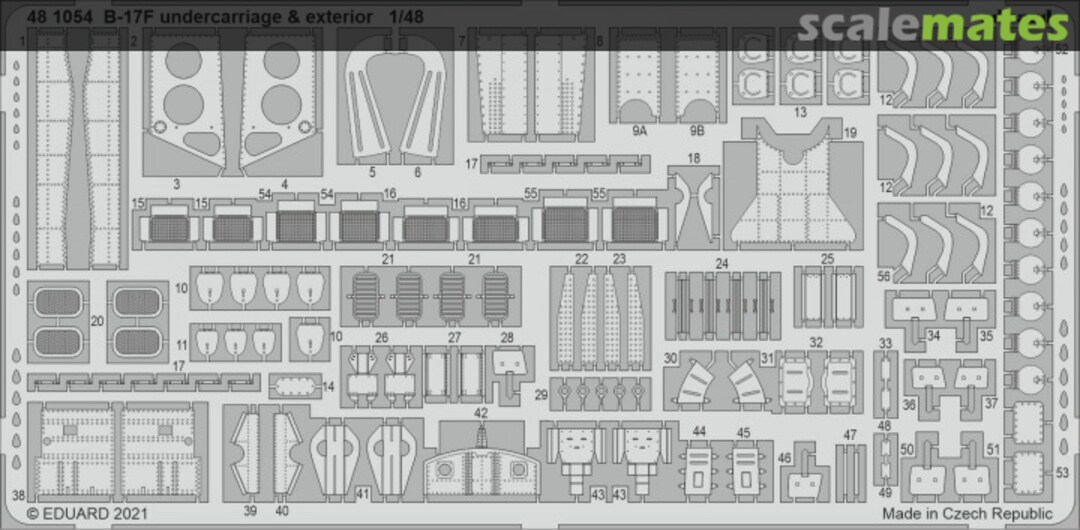 Boxart B-17F undercarriage & exterior 481054 Eduard