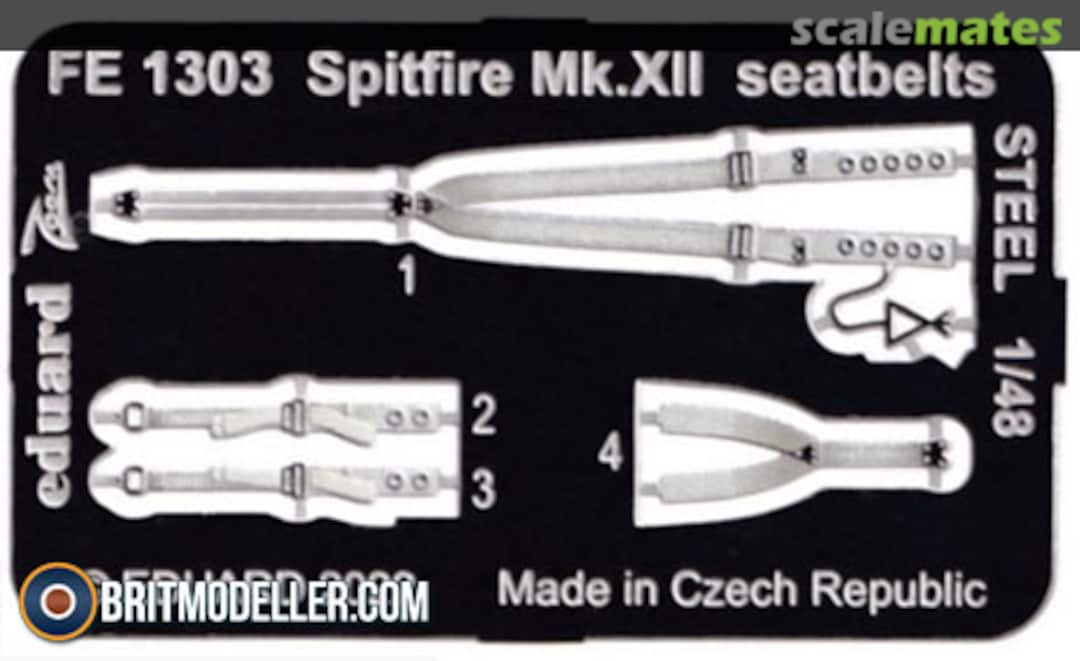 Boxart Spitfire Mk.XII seatbelts STEEL FE1303 Eduard