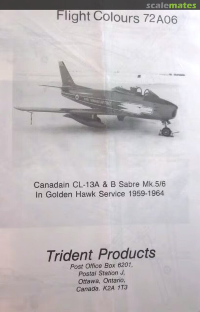 Contents Canadair CL-13A & B Sabre Mk. 5/6 72A06 Flight Colours