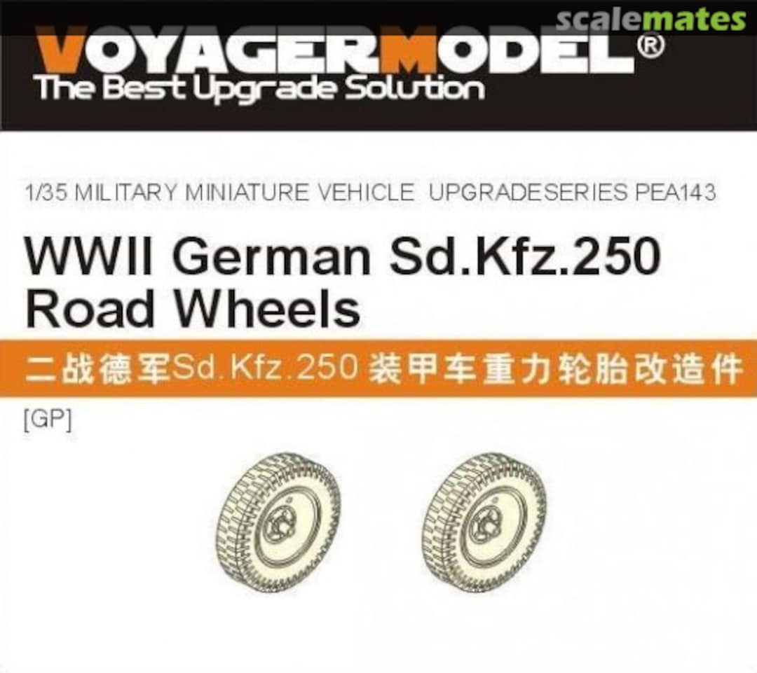 Boxart Sd. Kfz. 250 Road Wheels Patten 1 PEA143 Voyager Model