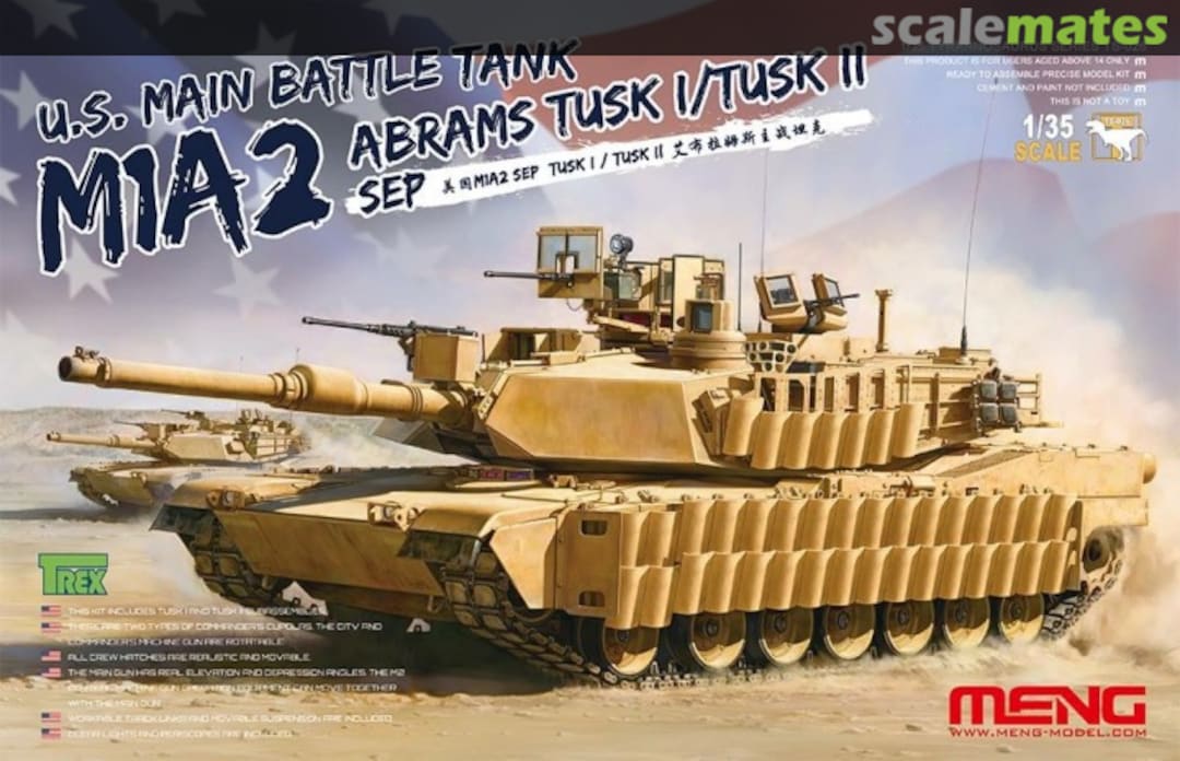 Boxart M1A2 Abrams TUSK I/TUSK II SEP TS-026 Meng Model