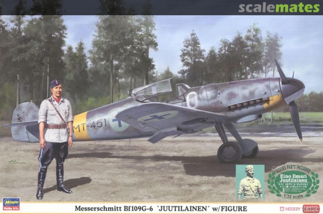 Boxart Messerschmitt Bf109G-6 `Juutilainen´ w/Figure 08242 Hasegawa