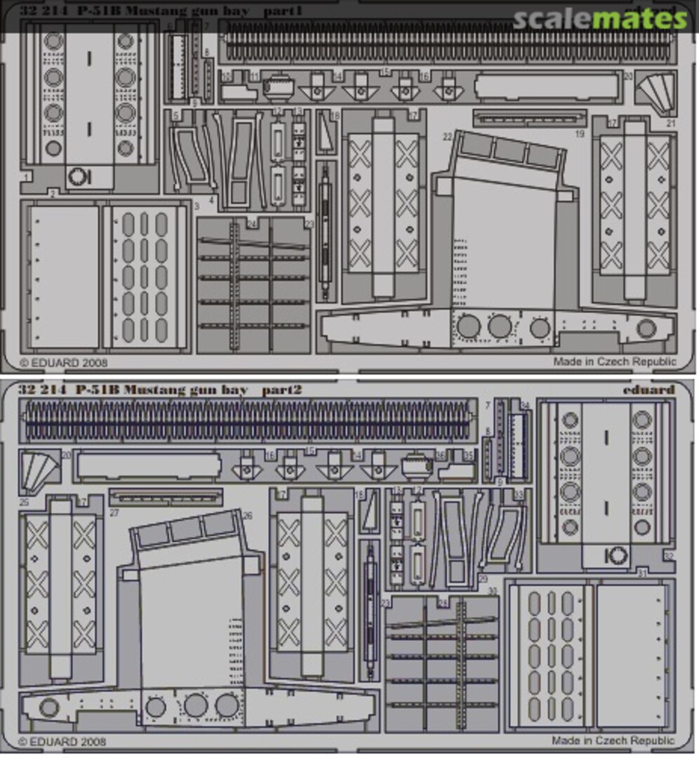 Boxart P-51B Mustang gun bay 32214 Eduard