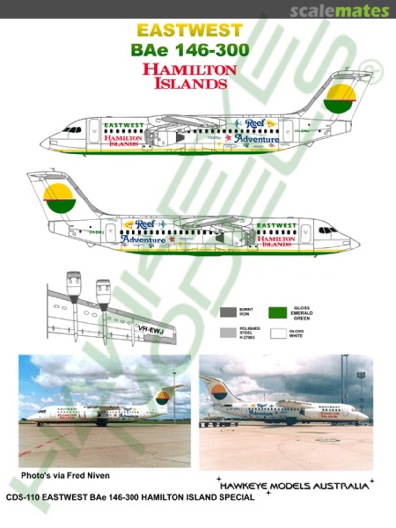 Boxart East-West - Bae 146-300, 1980s Hamilton Island Special CDS-110 Hawkeye Models