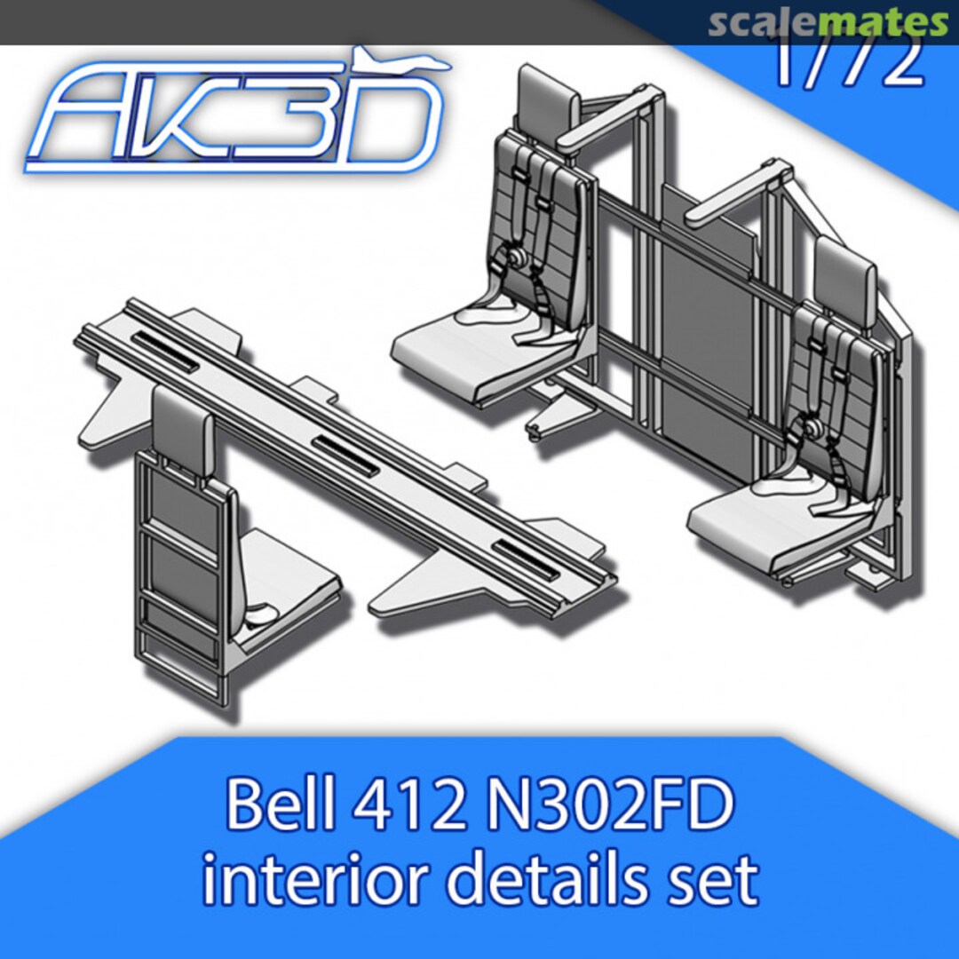 Boxart Bell 412 N302FD interior details set 72-AI001 AK3D