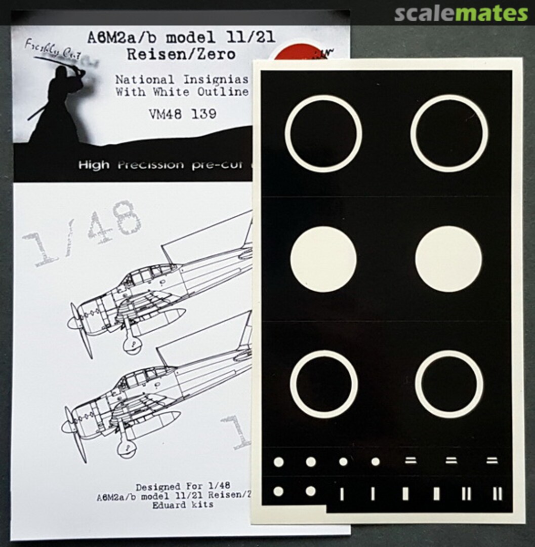 Boxart A6M2a/b Reisen National Insignias with white outline VM48139 DEAD Design Models