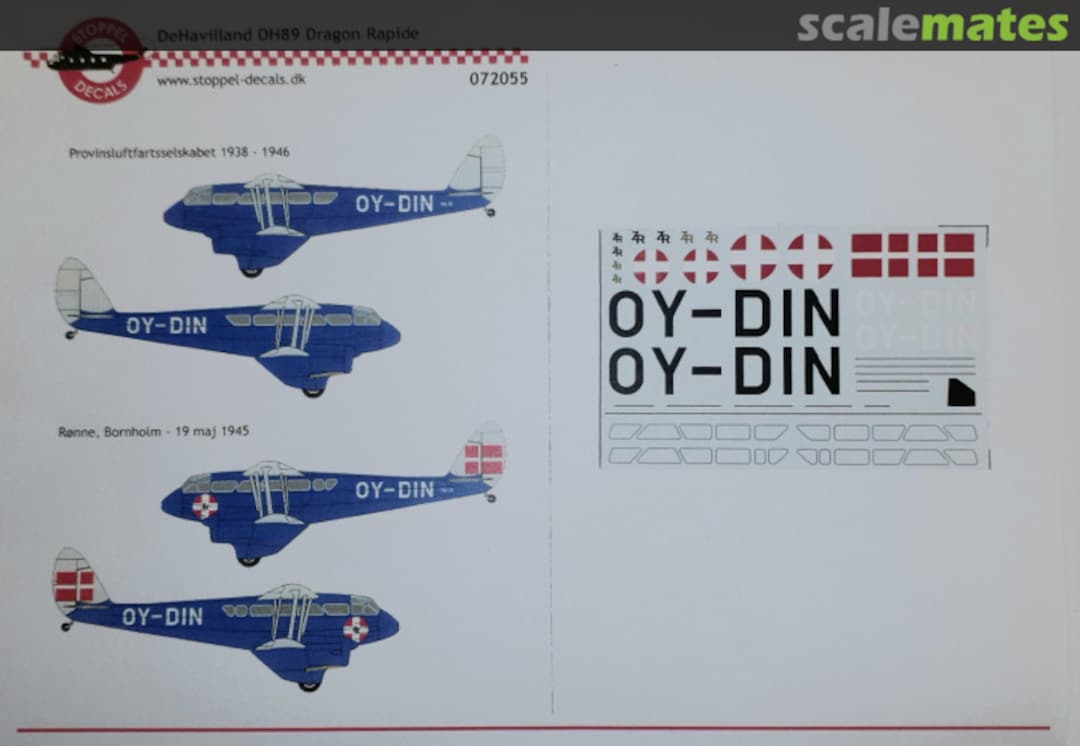 Boxart DeHavilland DH89 Dragon Rapide 072055 Stoppel Decals