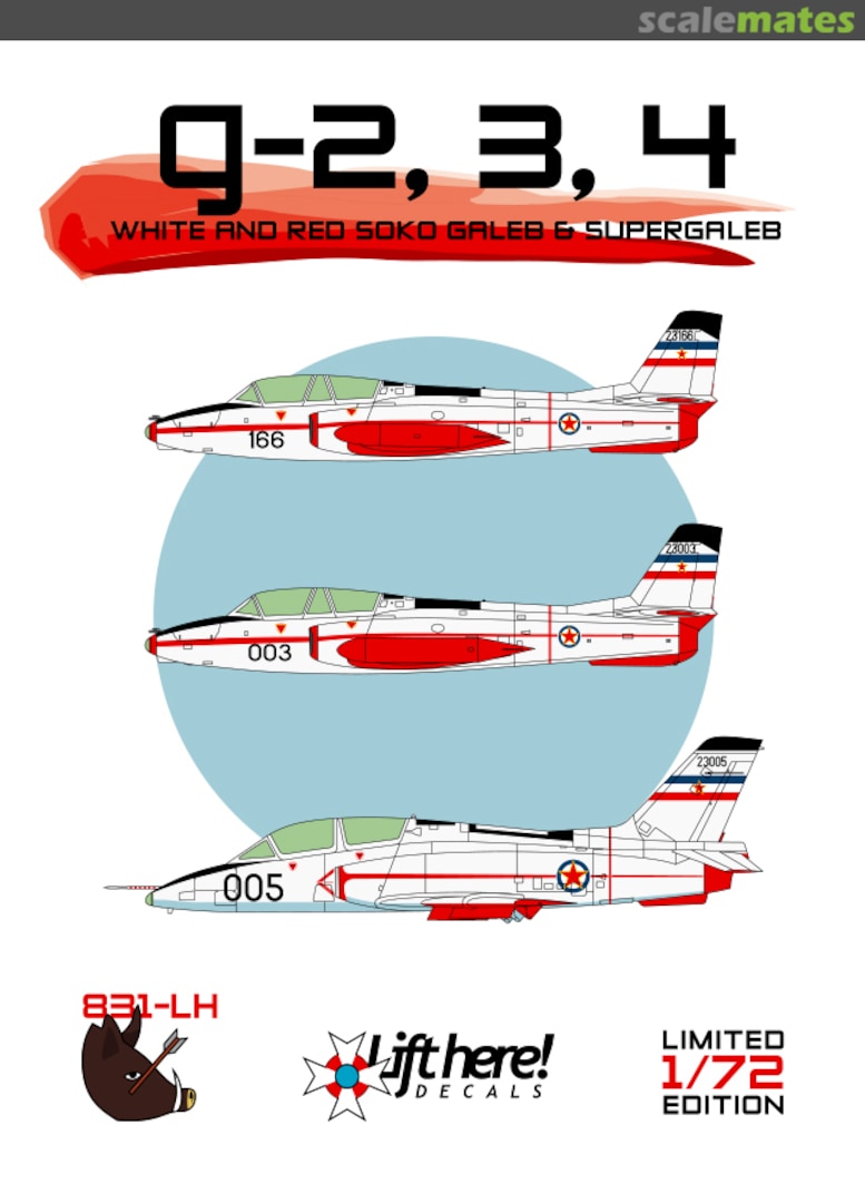 Boxart Soko G-2, 3, 4 831-LH Lift Here Decals