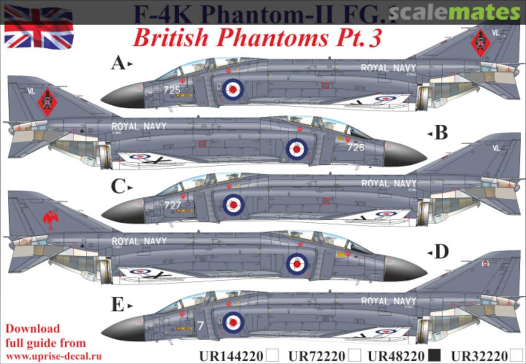 Boxart F-4K Phantom-II FG.1, British Phantoms Pt.3, without stencils, FFA - removable film UR32220 UpRise