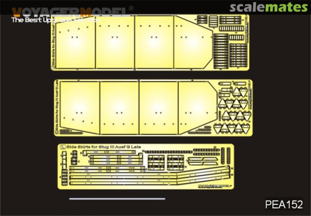 Boxart StuG III Ausf. G Late Production Side Skirts Pattern 1 PEA152 Voyager Model