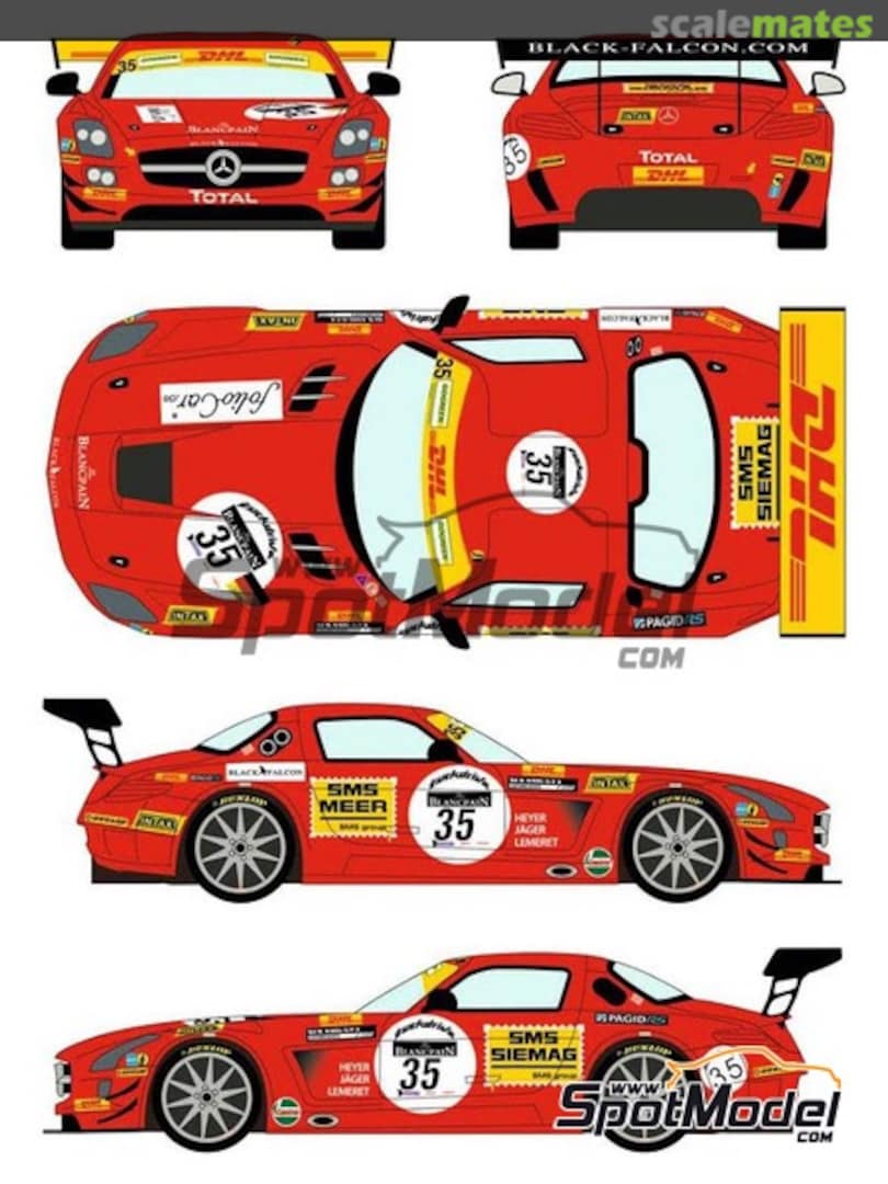 Boxart Mercedes SLS AMG GT3 Black Falcon Racing #35 RDE24-015 Racing Decals 43