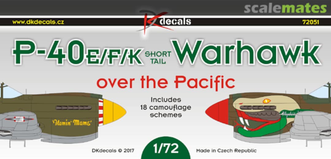 Boxart P-40E/F/K short tail Warhawk 72051 DK Decals