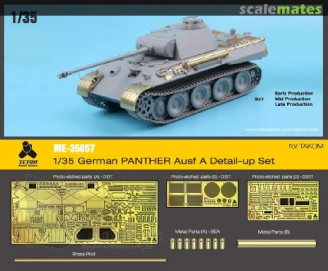 Boxart German Panther Ausf. A Detail Up Set ME-35057 Tetra Model Works