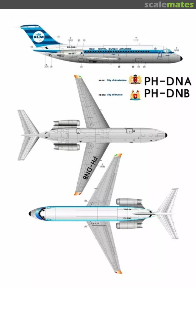 Boxart Douglas DC-9-15 KLM decals 144-06 Karaya