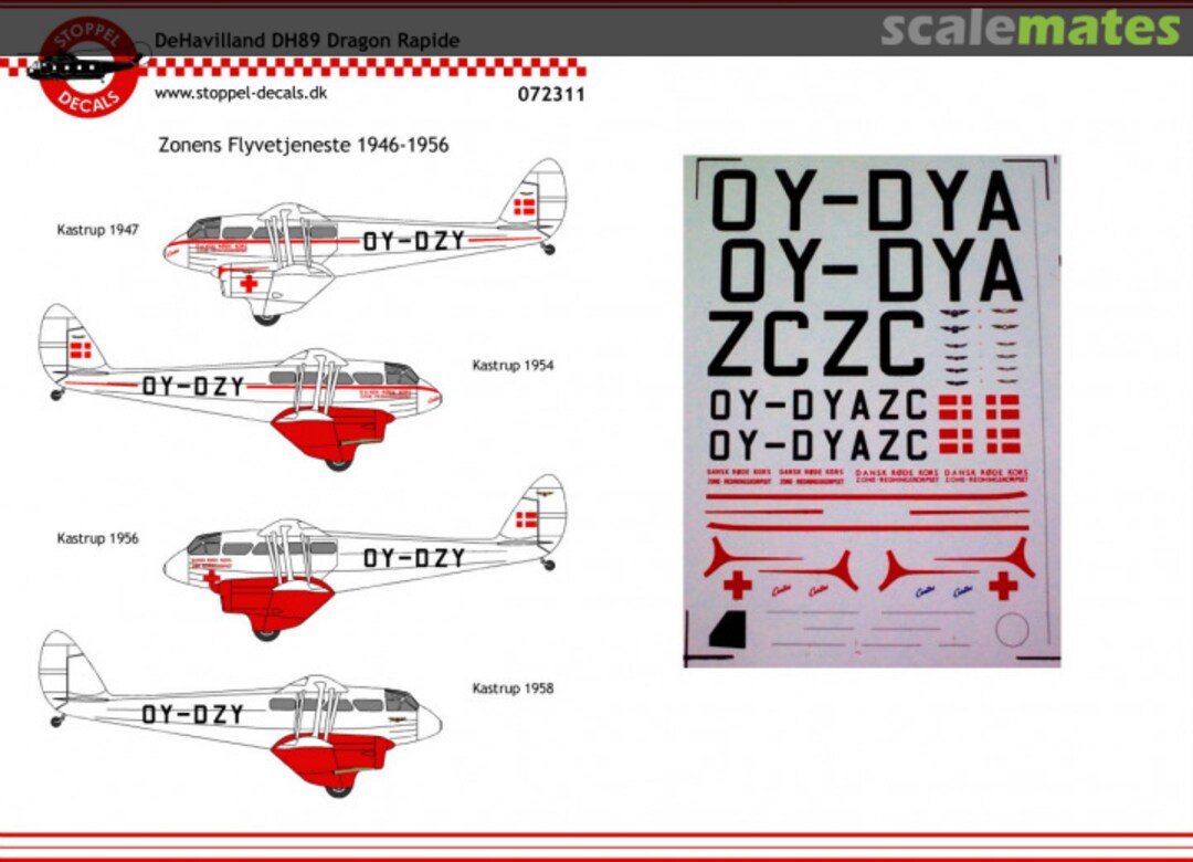 Boxart DeHavilland DH89 Dragon Rapide 072311 Stoppel Decals