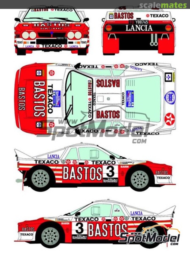 Boxart Lancia 037 Rally Bastos Texaco Rally Team #3 RD24-022 Racing Decals 43