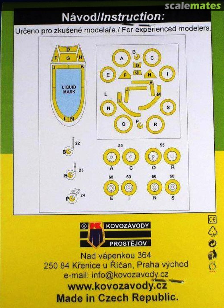 Boxart Avia S-199 (Late) Mask for canopy and wheel disks KPEX 004 Kovozávody Prostějov