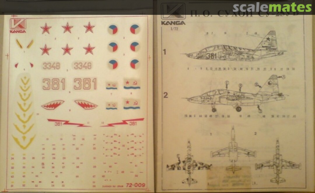 Boxart Sukhoi Su-25UB 72-009 Kanga Decals