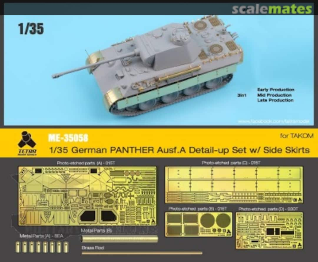 Boxart Panther Ausf. A Detail Up Set ME-35058 Tetra Model Works