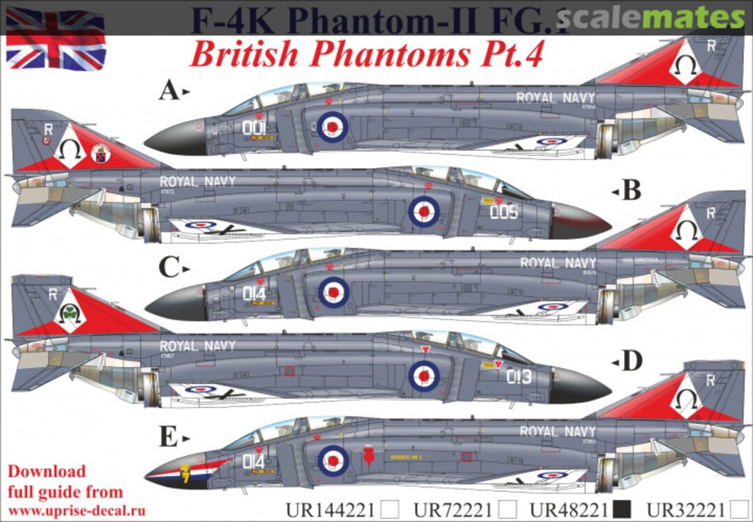 Boxart F-4K Phantom-II FG.1, British Phantoms Pt.4, without stencils, FFA - removable film UR32221 UpRise