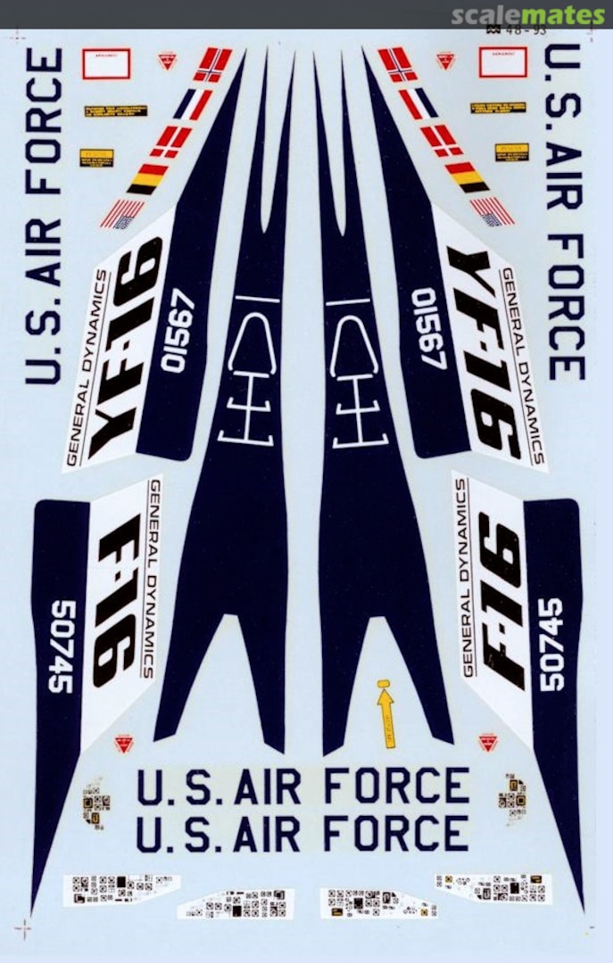 Boxart First Pre-Production and Production F-16s 48-0093 Microscale