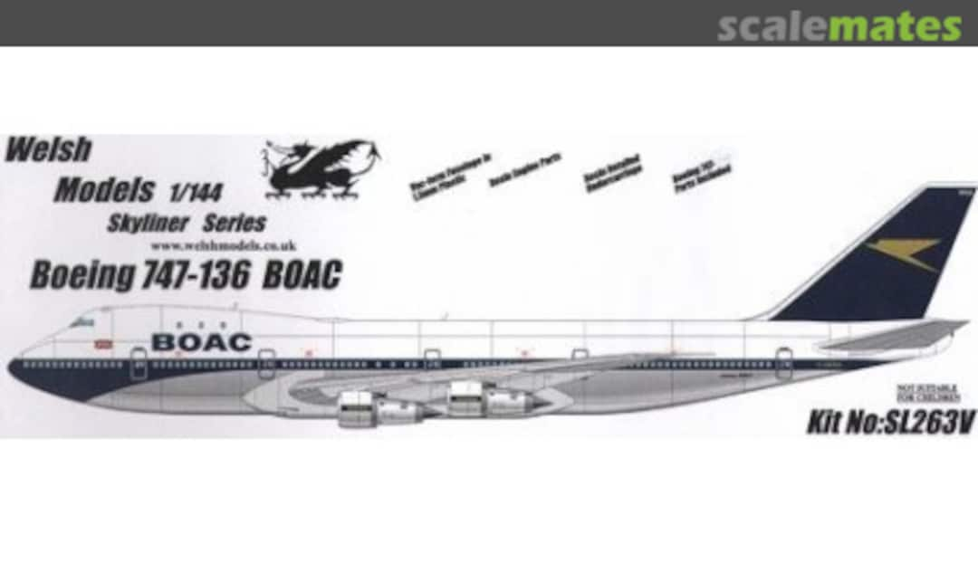 Boxart Boeing 747-136 BOAC SL263V Welsh Models