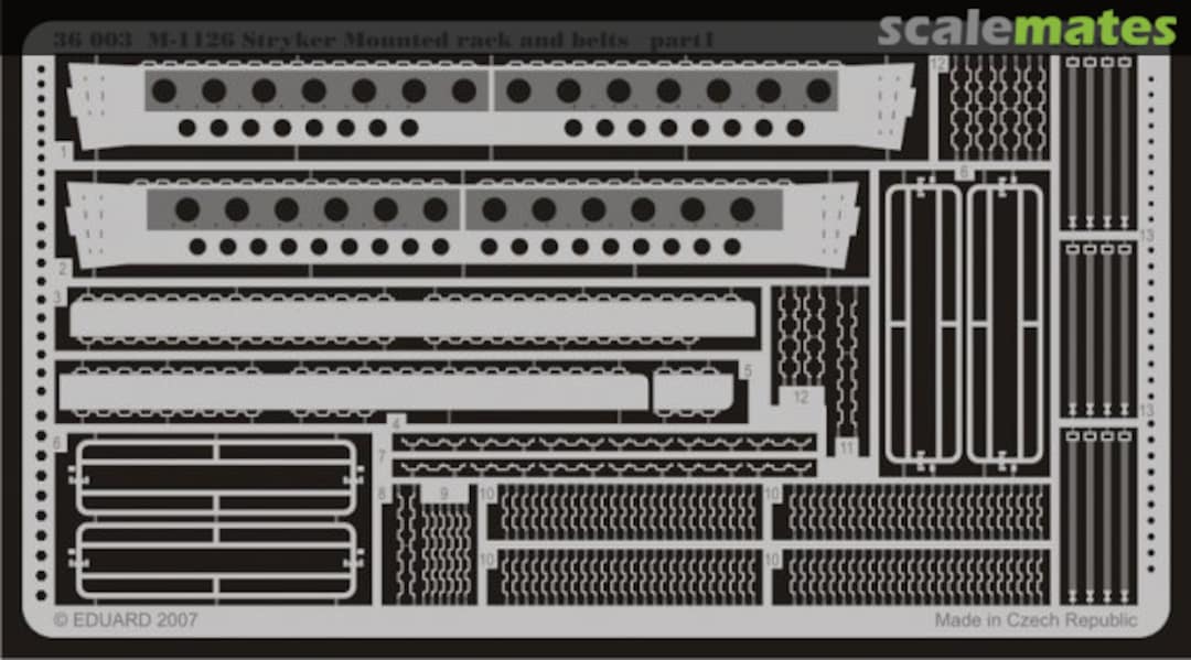 Boxart M-1126 Mounted rack and belts 36003 Eduard