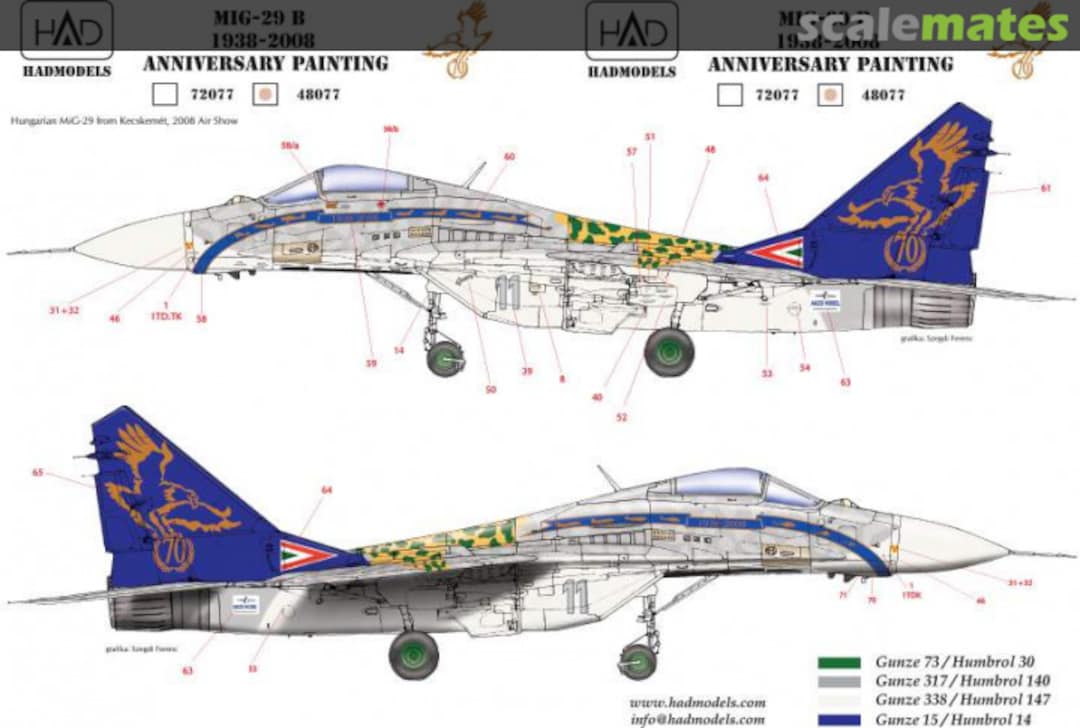 Boxart MiG-29B (2008 Jubileumi) 48077 HADmodels 