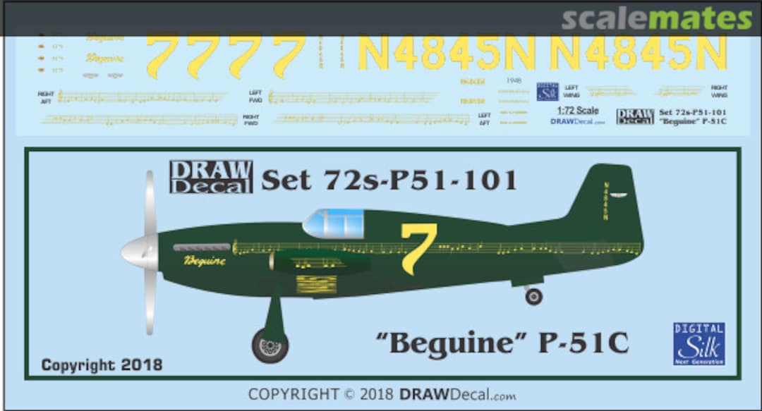 Boxart P-51C "Beguine" 72-P51-101 Draw Decal