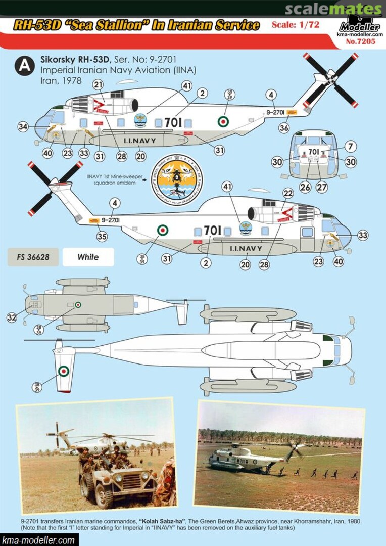 Boxart RH-53D "Sea Stallion" In Iranian Service 7205 Modeller