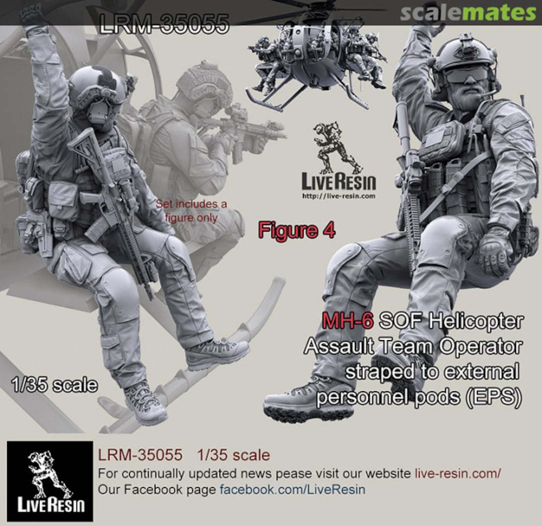 Boxart MH-6 SOF Helicopter Assault Team Operator LRM 35055 Live Resin