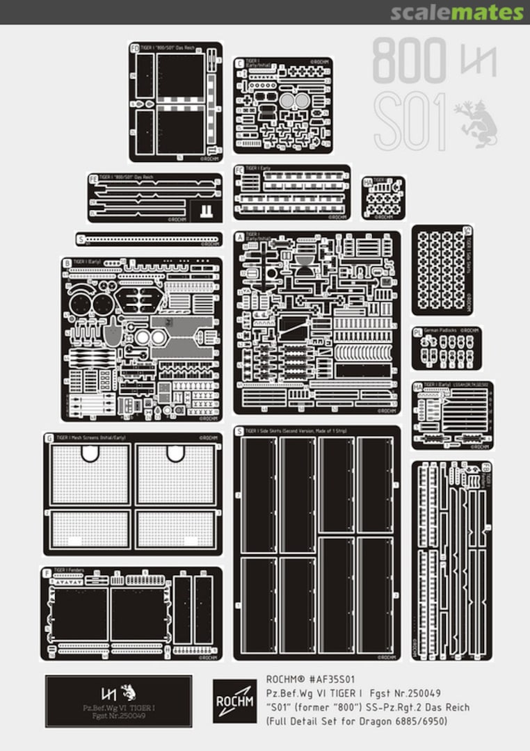 Boxart Pz.Bef.Wg.VI TIGER I Fgst Nr.250049 AF35S01 Rochm