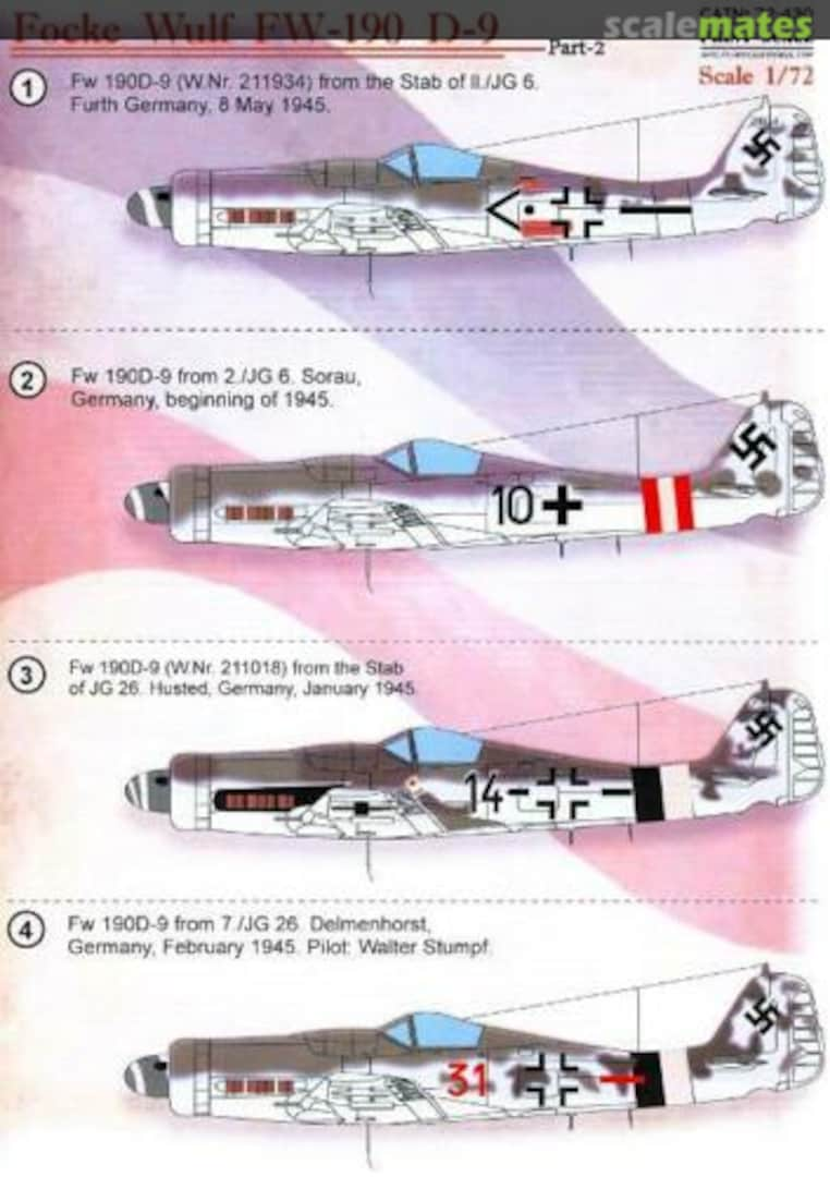 Boxart Fw 190D-9 (part 2) 72-430 Print Scale