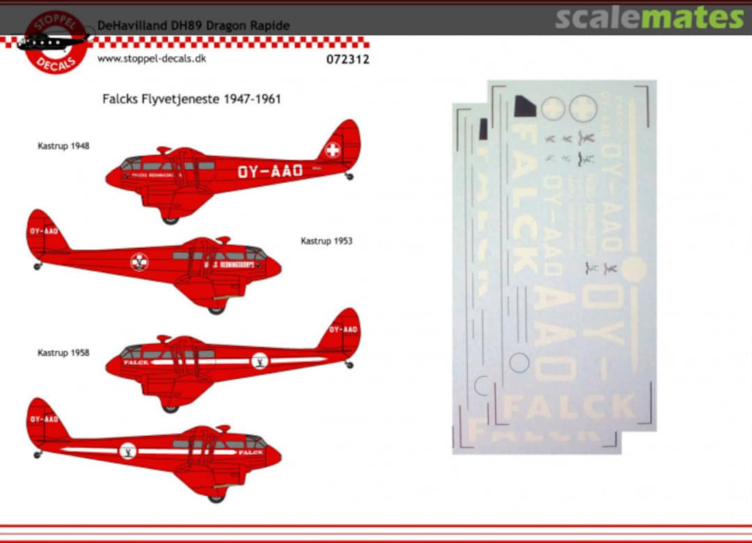 Boxart DeHavilland DH89 Dragon Rapide 072312 Stoppel Decals