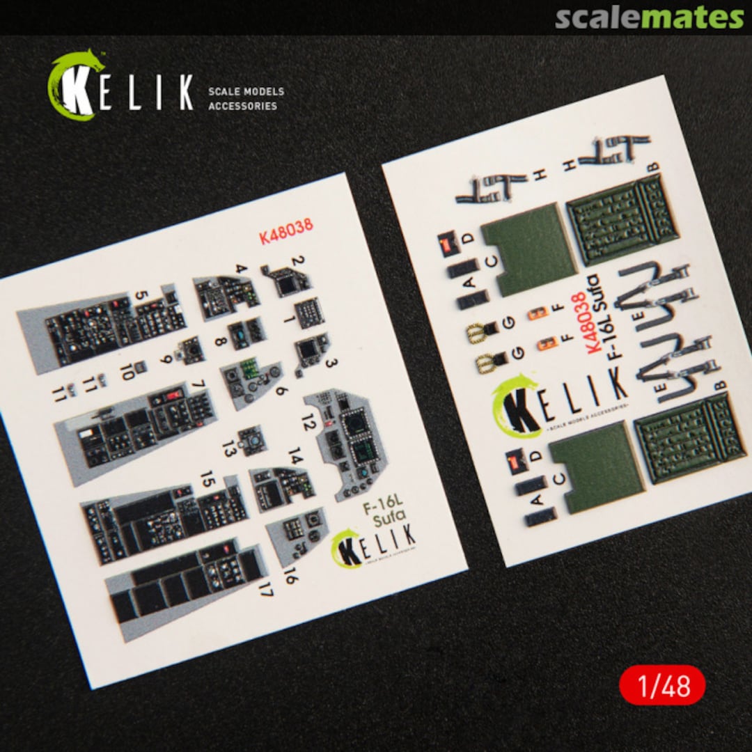 Boxart F-16I Sufa - interior 3D decals K48038 Kelik