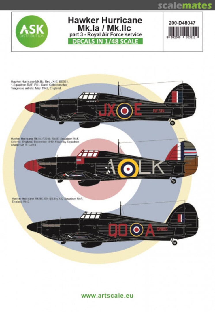 Boxart Hawker Hurricane Mk.IA / Mk.IIC 200-D48047 ASK