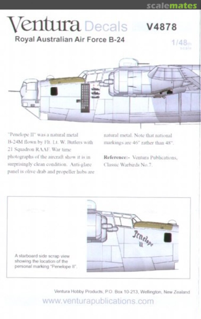 Boxart RAAF B-24 Liberator "Penelope II" V4878 Ventura