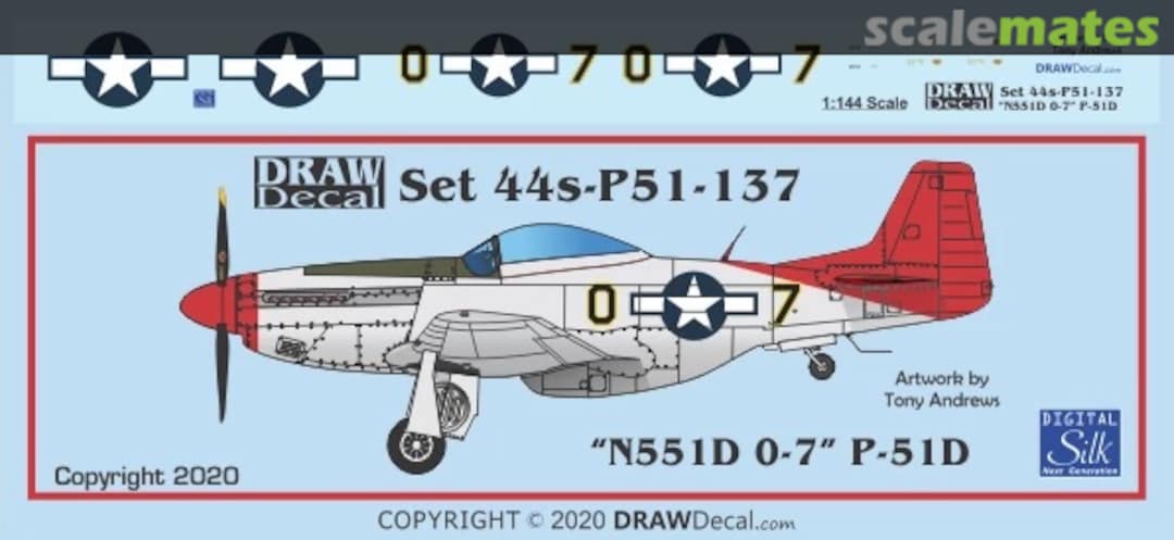 Boxart “N551D 0-7” P-51D 44-P51-137 Draw Decal