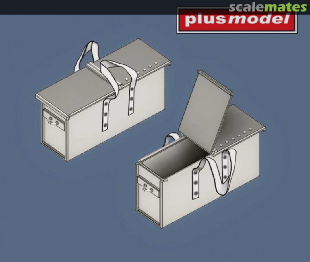 Boxart Machine gun Vickers ammunition boxes WWII DP3043 PlusModel