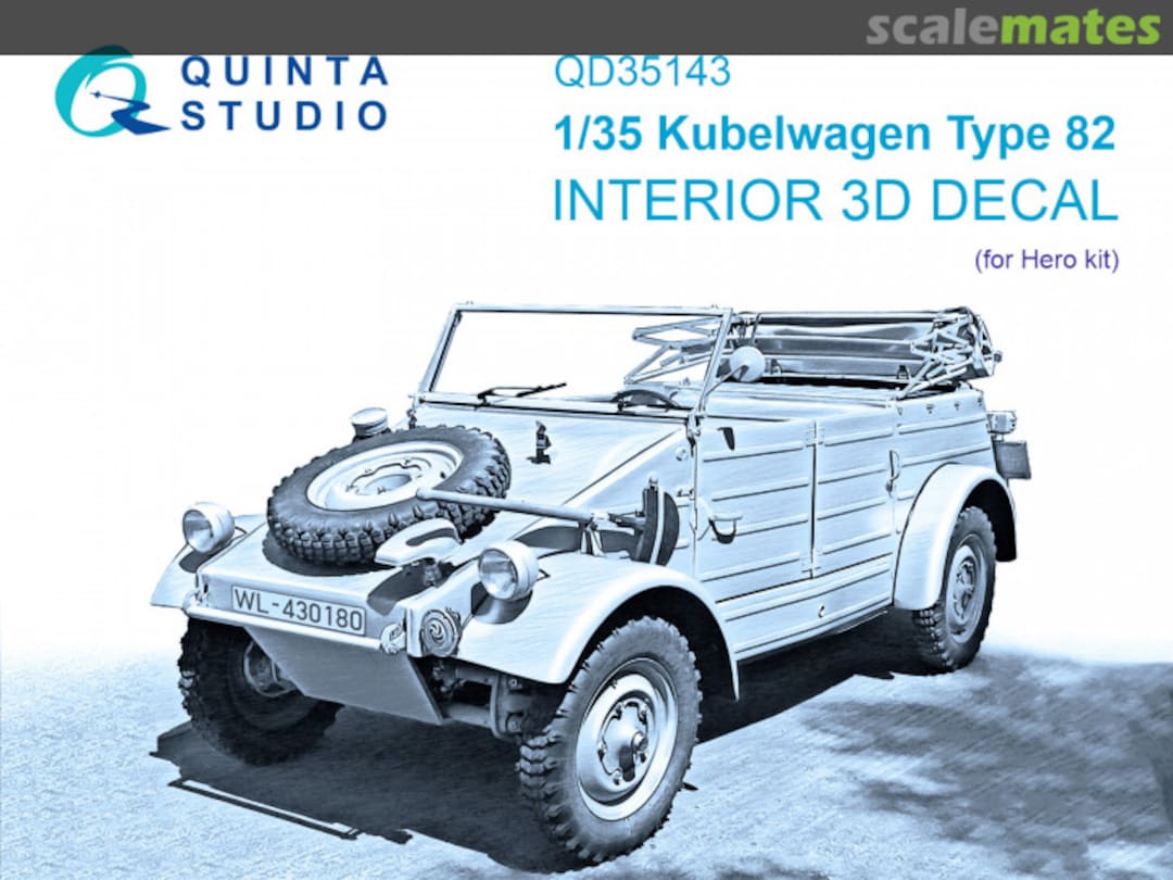 Boxart Kubelwagen Type 82 interior 3D decals QD35143 Quinta Studio