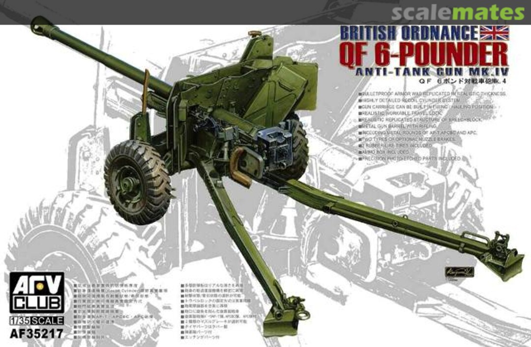 Boxart QF 6-Pounder Anti-Tank Gun Mk.IV AF35217 AFV Club