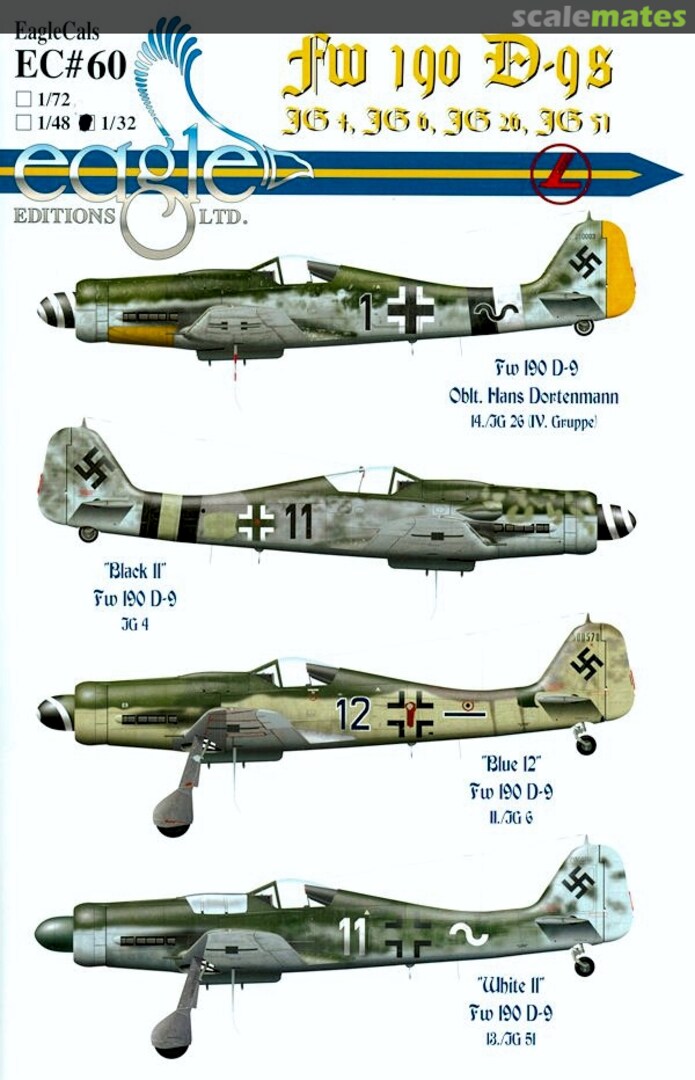 Boxart Fw 190 D-9s EagleCals EC32-60 Eagle Editions