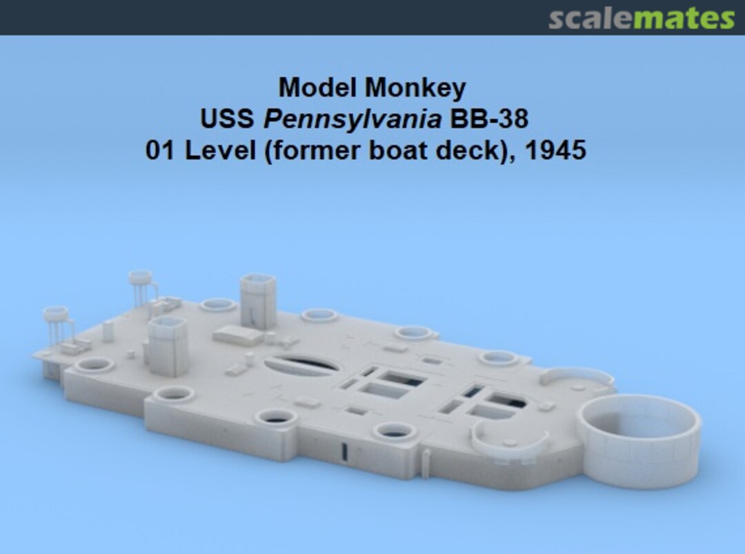 Boxart USS Pennsylvania BB-38 01 Level (former boat deck), 1945 200-BB38 01 level 1945 Model Monkey