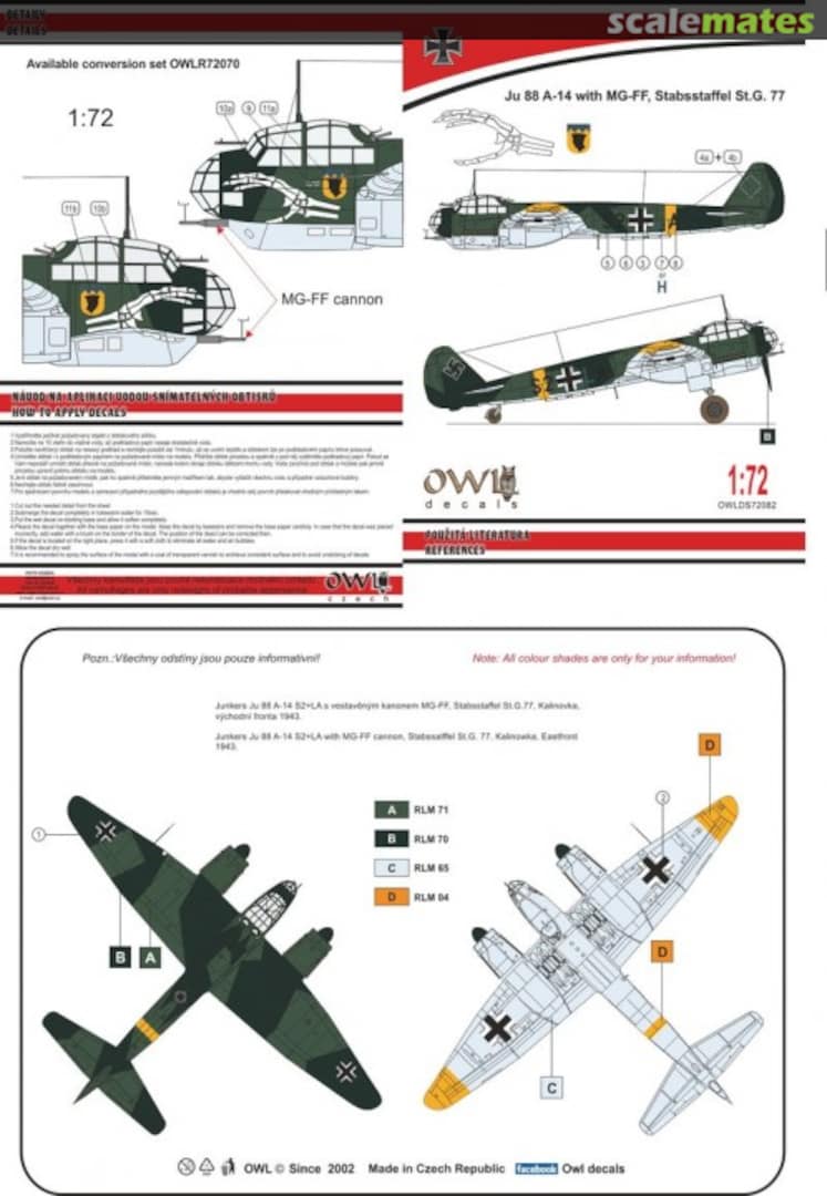 Boxart Ju 88 A-14 with MG-FF OWLDS72082 OWL