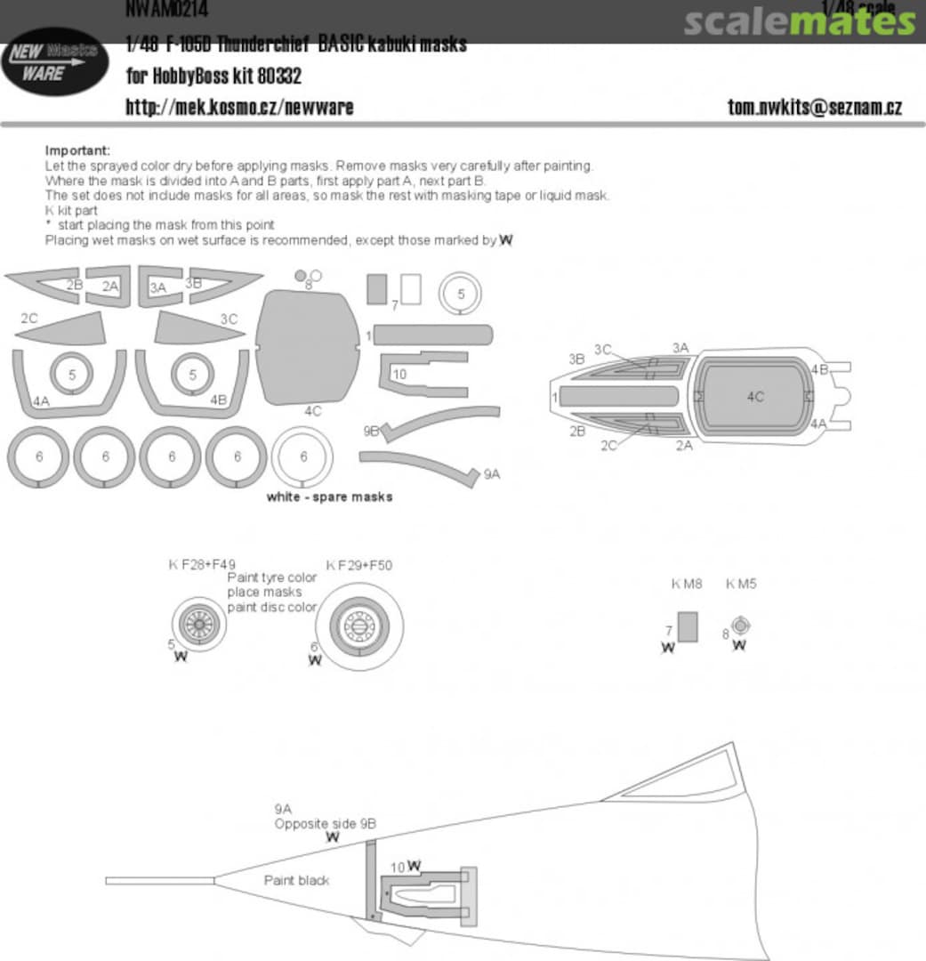 Boxart F-105D Thunderchief - BASIC kabuki masks NWAM0214 New Ware