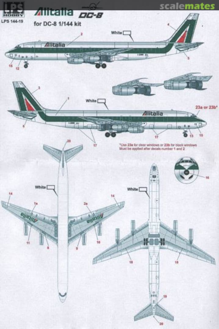 Boxart Alitalia Douglas DC-8-43 final colour scheme LPS144-19 LPS Hobby