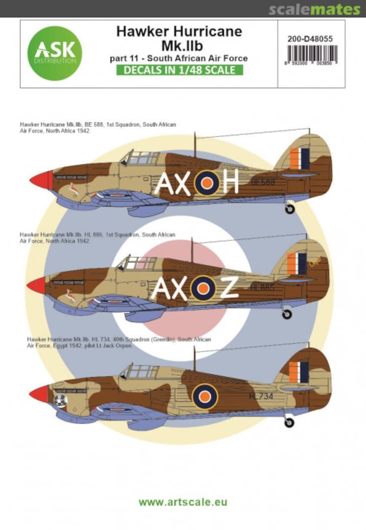 Boxart Hawker Hurricane Mk.IIB 200-D48055 ASK