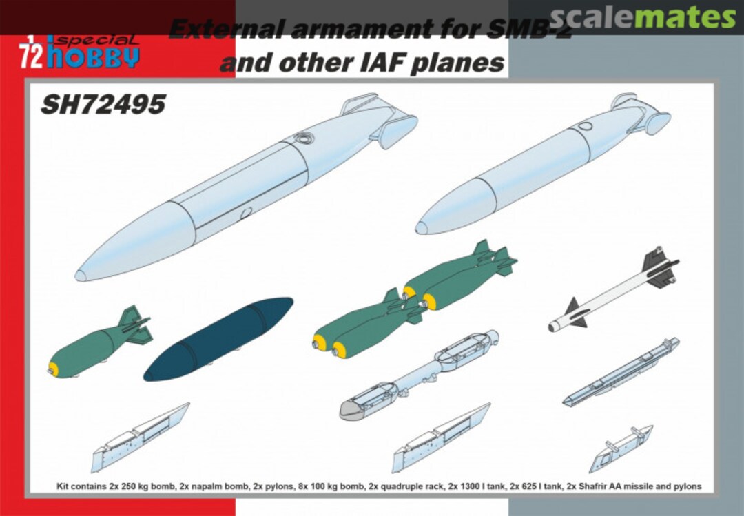 Boxart External Armament for SMB-2 and Other IAF Planes SH72495 Special Hobby